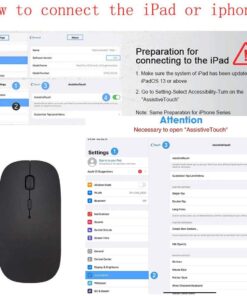 Alternative view of Rechargeable Wireless Mouse for MacBook Pro/ Air,Bluetooth Mouse for Laptop/PC/Mac/iPad pro/Computer black