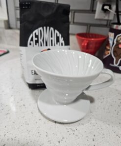 Hario V60 Ceramic Coffee Dripper Pour Over Cone Coffee Maker Size 02, White 32 61KbF9KKz1L