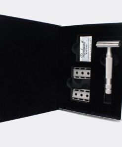 ROCKWELL RAZORS 6S Stainless Steel Double-Edge Safety Razor with 6 Adjustable Shave Settings and 5 Blades, 8 Piece Set, Silver 52 61KbbLqm6uL