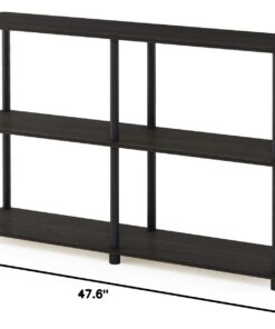 Furinno Turn-N-Tube 3-Tier Double Size Storage Display Rack, Espresso/Black, Plastic Pole 2 x 2 25 61KdAIdSCwL