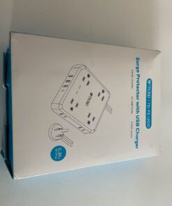 TROND Power Strip Surge Protector - Flat Plug Extension Cord, 8 Widely-Spaced Outlets, 4 USB Charger(1 USB C Port), 5FT Ultra Thin Cord, 1440J, Flat Wall Plug, Desk Charging Station for Travel, Black 5 FT-1 USB C 56 61KepEt3EiL