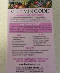 Garden of Life Multivitamin for Women, Vitamin Code Women's Multi, Whole Food Womens Multi, Vitamins, Iron, Folate not Folic Acid & Probiotics for Womens Energy, Vegetarian Supplements, 120 Capsules 120 Count (Pack of 1) 41 61KhOyauUL