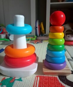 Melissa & Doug Rainbow Stacker Wooden Ring Educational Toy - Wooden Rainbow Stacking Rings Baby Toy, Stacker Toys For Infants And Toddlers 39 61Kho3ryn3L