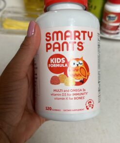 SmartyPants Kids Multivitamin Gummies: Omega 3 Fish Oil (EPA/DHA), Vitamin D3, C, Vitamin B12, B6, Vitamin A, K & Zinc for Immune Support, Gluten Free, Three Fruit Flavors, 120 Count (22 Day Supply) Kids Formula 120 Count (Pack of 1) 53 61KjD9lAsNL 1