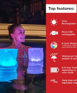 Alternative view of LuminAID PackLite Spectra USB Solar Inflatable Color Changing Waterproof Light Multicolor