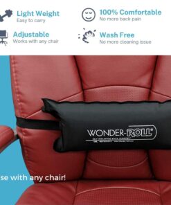 Wonder-Roll Self Inflatable Lumbar Roll Office Chair Back Support Cushion Perfect Lumbar Pillow for Lower Back Support Office Chair Support Back Pillow for Car Driver Seat 17 61Kq6p1OQL