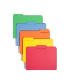 Smead Colored File Folder, 1/3-Cut Tab, Letter Size, Assorted Primary Colors, 100 per Box (11943)