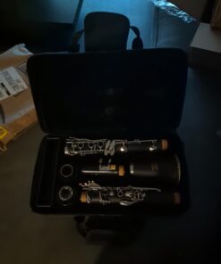 Eastar B Flat Clarinet for Beginner, Ebonite Clarinet Nickel-plated with 2 Barrels, 3 Reeds, White Gloves, Hard Case, Cleaning Kt, ECL-300 Nickel keys, Student style 36 61KqX6w HWL