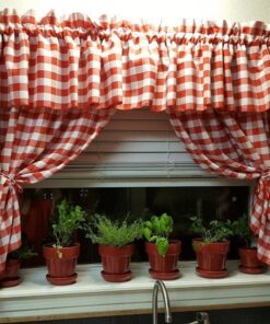 LinenTablecloth 60 x 102-Inch Rectangular Tablecloth Red & White Checker 31 61Kt kqMmoL