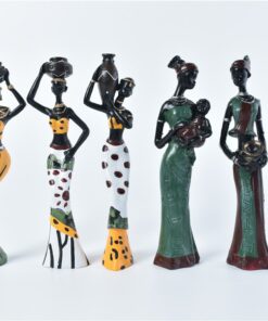 Gedengni 𝑩𝒍𝒂𝒄𝒌 𝑭𝒊𝒈𝒖𝒓𝒊𝒏𝒆𝒔 𝑨𝒇𝒓𝒊𝒄𝒂𝒏 𝑨𝒓𝒕 𝑫𝒆𝒄𝒐𝒓, African Figure Sculpture Tribal Lady Figurine Statue Decor Collectible Art Piece, 7.5-Inch, Pack of 3 Yellow Statu -3pc 28 61KtZuNMhcL
