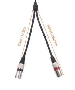 tisino 3.5mm to Dual XLR Stereo Cable 1/8 inch Mini Jack to 2 XLR Male Y Splitter Adapter Cord- 6.6 FT 6.6 feet 10 61KyNSrtv6L
