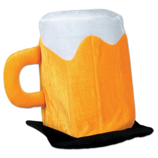 Beistle Unisex Plush Beer Mug Hat - Novelty Irish Party Supplies, Costume Dress Up, St. Patrick’s Day Headwear, Ale Photo Booth Cap, Oktoberfest Accessory