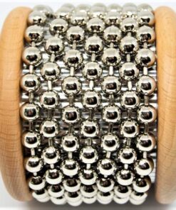 Nino Percussion NINO702 Kids Wooden Cabasa with Stainless Steel Beaded Chain and Cylinder for Classroom Band/Music 12 61L10VzebaL