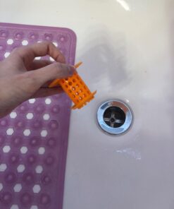 TubShroom Tub Hair Catcher Protector, Fits 1.5" - 1.75" Drain, Orange 41 61L42MrD1sL