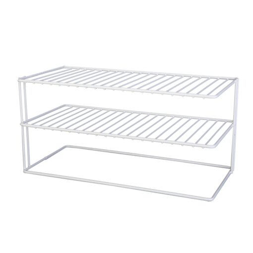 Panacea Grayline 40126, Large Two Shelf Organizer, White