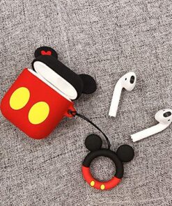 iFiLOVE Compatible with Airpods Case, Cute Cartoon Airpods Cover, Mickey Mouse Soft Silicone Shockproof Protective Case Cover Skin with Ring Buckle Holder for Apple Airpods 1 & 2 Charging Case(#1) #1 23 61L5gZh3FL