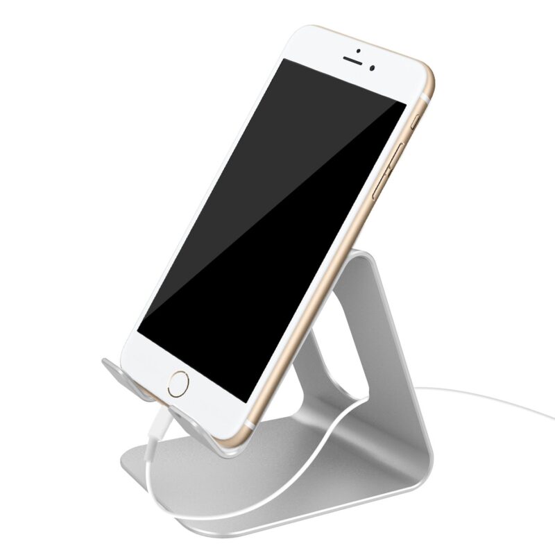 Esonstyle Cell Phone Stand Tablet Stand, [Updated Version] Aluminum Stand Holder Tablet Stand for 4-10 inch Mobile Phone and Tablet (Sliver) Sliver