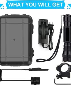 WINDFIRE Waterproof Green Light LED Coyote Hog Hunting Light Lamp Tactical Flashlight Torch with Pressure Switch and Rail Rifle Mount for Picatinny 28 61L7706qksL