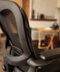 LANDOMIA Ergonomic Office Desk Chair - Mesh Office Chair with Flip up Arms & Adjustable Back Height - Comfortable Computer Task Chairs with Lumbar Support for Heavy People Black 40 61L8ccEJ3hL