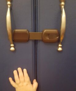 Adjustable & Reusable Child Safety Cabinet Locks & Latches, Baby Proofing Door Window, Cabinet, Toilet, & Refrigerator Lock, Child Safety Strap Locks with Adhesive Pads, Pack of 6, Brown - Wonderkid 36 61L9G3gTMJL 1