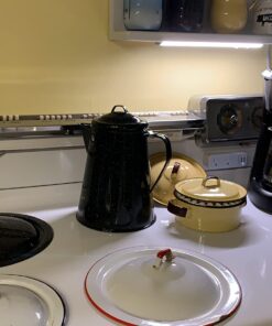 Granite Ware 3 Qt Coffee Boiler. Enameled Steel 12 cups capacity. Perfect for camping, Heat Coffee, Tea and Water directly on stove or fire. 51 61L9ZdB3nJL