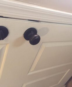 Kwikset Belleview Front Door Lock Handle and Deadbolt Set, Entry Handleset Exterior with Interior Door Knob, Venetian Bronze, Pick Resistant SmartKey Rekey Deadbolt Security Brown 42 61LA tJ0 bL