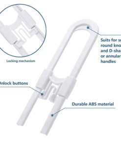 Alternative view of Adoric Sliding Cabinet Locks, 4-Pack U Shaped Baby Safety Locks, Childproof Cabinet Latch for Kitchen Bathroom Storage Doors, Knobs and Handles (White) 4 Count (Pack of 1)