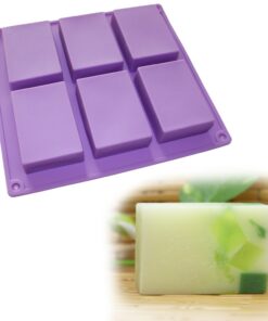 X-Haibei 6-Cavity Plain Basic Rectangle Lotion Bars Soap Mold Silicone Mould for Homemade Craft 8 61LCydiBuRL