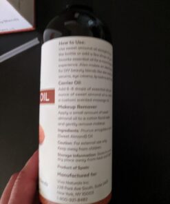 Viva Naturals Sweet Almond Oil - 100% Pure Hair and Skin Softener, Non-Greasy for Massage, Carrier Oil for Essential Oils and DIY Beauty Blends, Expeller-Pressed Almond Oil for Body, Non-GMO, 16 fl oz 16 Fl Oz (Pack of 1) 45 61LDX56daBL