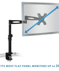 Alternative view of Mount-It! Single Monitor Arm Mount | Desk Stand | Heavy Duty Full Motion Height Adjustable | Fits 19 21 24 27 29 30 in VESA 75 100 Compatible Computer Screen | C-Clamp Base | Holds up to 33 Lbs