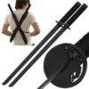 Armory Replicas - Set of 2 Twin Ninja Replica Swords - Full Black 440 Stainless Steel Swords w/Dual Carry Nylon Back Sheath