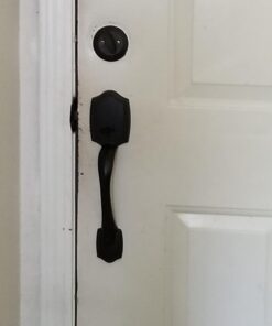 Kwikset Belleview Front Door Lock Handle and Deadbolt Set, Entry Handleset Exterior with Interior Door Knob, Venetian Bronze, Pick Resistant SmartKey Rekey Deadbolt Security Brown 48 61LGbNuUC3L