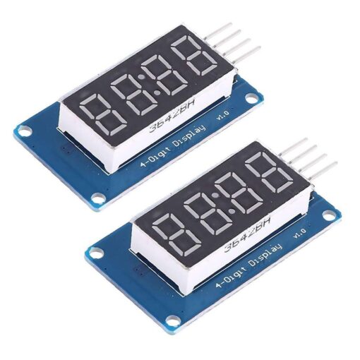 HiLetgo 2pcs 0.36" 4-Digit Tube LED Segment Display Module Red Common Anode TM1637 Drive Chip Tube Clock Display for Arduino UNO R3