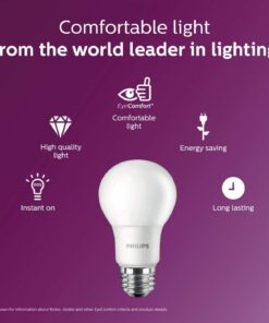 Philips LED Frosted A19 Light Bulb, Non-Dimmable, 800 Lumen, Daylight (5000K), 9W=60W, E26 Base, 16-Pack Daylight (5000k) 16 Count (Pack of 1) 38 61LHMdd24L
