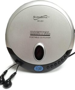 SuperSonic SC-251 Digital Portable Personal CD Player - CD-R/CD-RW Compatible, Random and Repeat Playback - Stereo Earphones Included