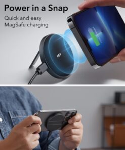 ESR Charger for Magsafe,Wireless Charger Kickstand, Charger for iPhone 15/14/14 Plus/14 Pro/14 Pro Max and iPhone 13/12 Series, with 5ft Removable Cable, Adapter Not Included, Black 1 PACK 35 61LINTJXVQL