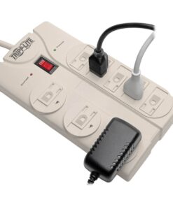 Tripp Lite 8 Outlet Surge Protector Power Strip, 8ft Cord Right Angle Plug, LIFETIME INSURANCE & $75K INSURANCE (TLP808) light gray 17 61LIx IU KL