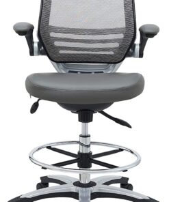Modway EEI-211 Edge Drafting Chair - Reception Desk Chair - Flip-Up Arm Drafting Chair in Gray Grey 25 61LK5jDEesL