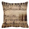 Andreannie Retro Shabby Sheet Music Cotton Linen Personalized Throw Pillow Case Cushion Cover New Home Office Room Sofa Car Decorative Square 18 X 18 Inches Coffee 21 61LKH43M6 L