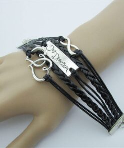 Ebuyingcity Fashion Infinite Bracelet Leather Knit Rope Love Direction Heartpunk Charms 9 61LLWmrFjdL