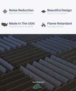 Professional Acoustic Foam Panels - Wedge Style 12x12x2” Tiles - 4 Pack - Studio Foam for Sound Dampening - Soundproofing Foam for Walls and Ceilings (Charcoal Color) Charcoal 28 61LMfWS8LjL