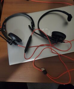 HROEENOI Premium USB Wired Headset with Noise-Cancelling Microphone, Ideal for PC, Laptop, Zoom Calls, Skype Meetings, Call Centers, and Home Office Use with in-Line Controls for Volume & Mic Mute 1 Pack 32 61LQCcE6kL