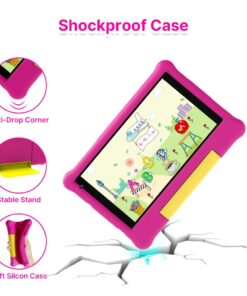 ApoloMedia Kids Tablet, 7 inch Android Tablet for Kids, Toddler Tablet with Bluetooth, WiFi, Parental Control, Dual Camera,2GB RAM 32GB ROM, Pink 13 61LQUPbo9L