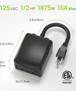 BN-LINK Compact Outdoor Mechanical 24 Hour Programmable Dual Outlet Timer - Plugin timer, Waterproof, Heavy Duty Dial 28 61LSECAovXL