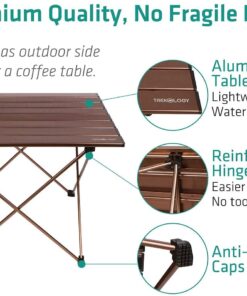 TREKOLOGY Medium Aluminum Camping Table Brown Foldable Portable 27 61LWK5uh6xL