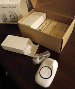 SadoTech Wireless Doorbells for Home, Apartments, Businesses, Classrooms, etc. - 2 Door Bell Ringer & 1 Plug-In Chime Receiver, Battery Operated, Easy-to-Use, Wireless Doorbell w/LED Flash, White 2 push buttons + 1 receiver 38 61LYsTGsgcL 2