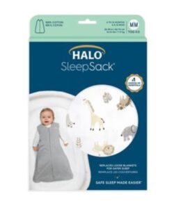 HALO SleepSack, 100% Cotton Wearable Blanket, Swaddle Transition Sleeping Bag, TOG 0.5, Animal Paint, Large, 12-18 Months Large (Pack of 1) 5 61LekJ3giL