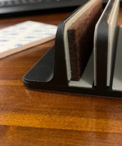 OMOTON [Updated Dock Version Vertical Laptop Stand, Double Desktop Stand Holder with Adjustable Dock (Up to 17.3 inch), Fits All MacBook/Surface/Samsung/HP/Dell/Chrome Book (Black) Black 36 61LeukOlLNL