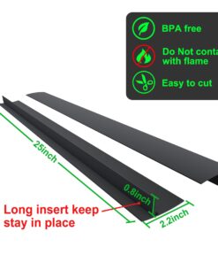 Silicone Stove Counter Gap Cover / Filler by Kindga 25" Long, Sealing Spills Between Kitchen Appliances Washing Machine and Stovetop, Set of 2 (Black) 25" Black 24 61LgSW9HdHL