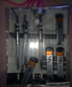 MozArt Mechanical Pencil Set with Case - 4 Sizes: 0.3, 0.5, 0.7 & 0.9mm with 30 HB Lead Refills Each & 4 Eraser Refills -Sketch, Drafting, Art, Drawing Supplies (Clear) Clear 49 61LiaWm8McL